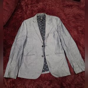 H&M Gray Sport Coat with Textured Fabric and Slim Fit